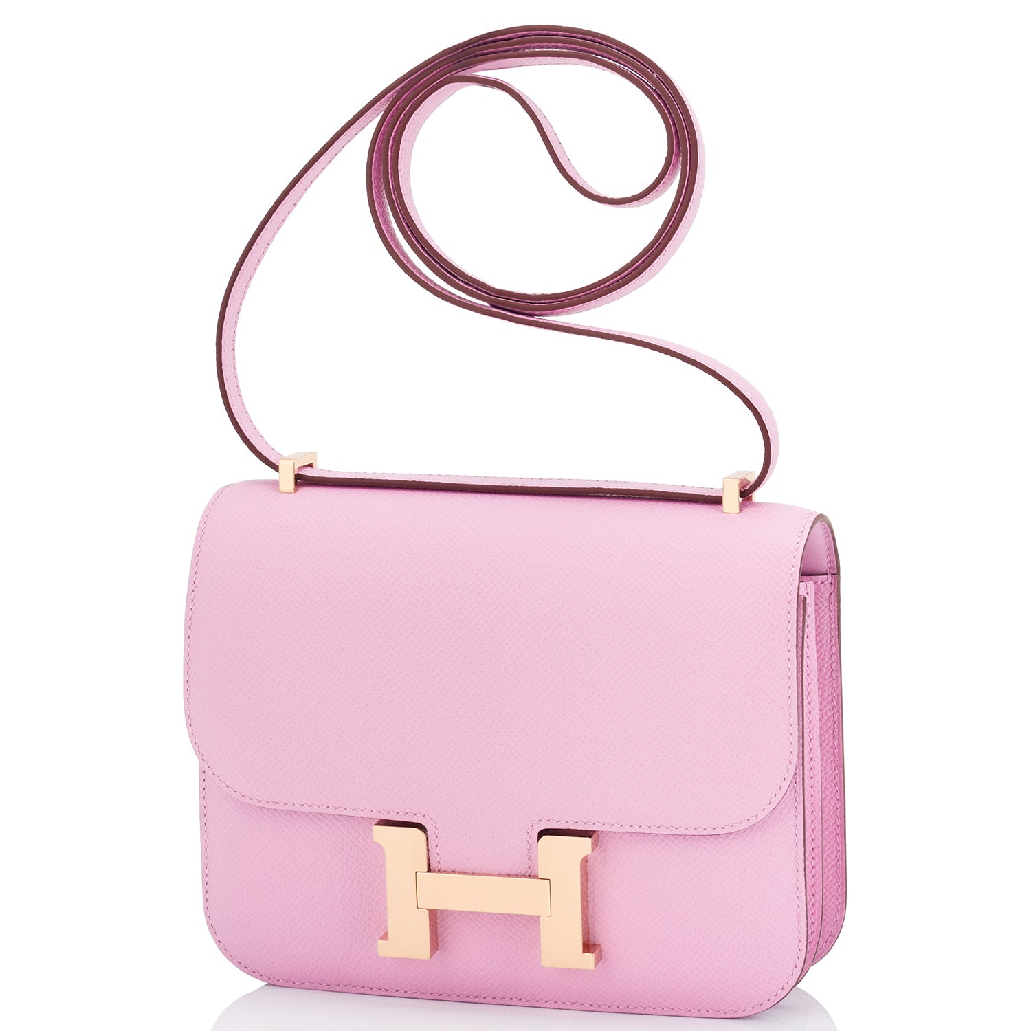 Hermes Bubblegum Pink Mini Constance 18cm Epsom Bag Rare Z Stamp, 2021