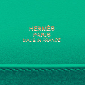 Hermes Menthe Kelly Pochette Swift Gold Hardware