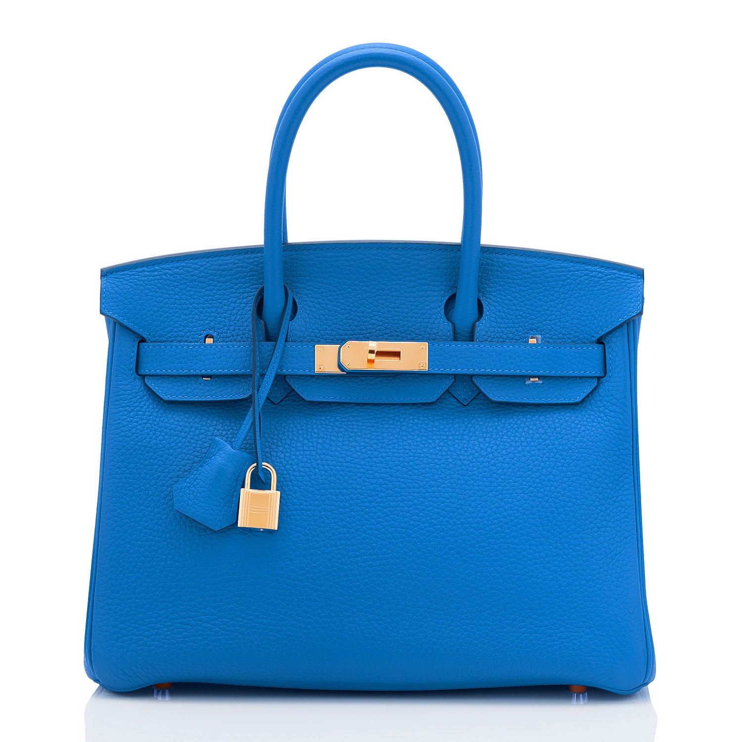 HERMES BIRKIN 30 Togo with gold fittings ETOUPE Blue bag ORIGINAL
