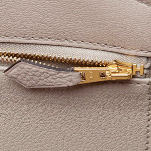 Hermes Gris Tourterelle 35cm Dove Grey Togo Birkin Gold Tote Bag