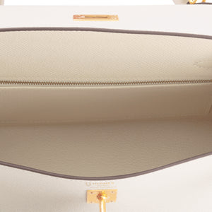 Hermes Kelly Sellier 25 Nata I2 Epsom Gold Hardware Handbag