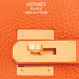 Hermes Birkin 30 Classic Hermes Orange Birkin Gold Hardware