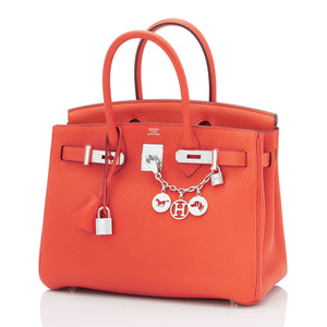 Hermes Birkin 30 Orange Poppy Verso Sanguine Birkin Bag U Stamp, 2022