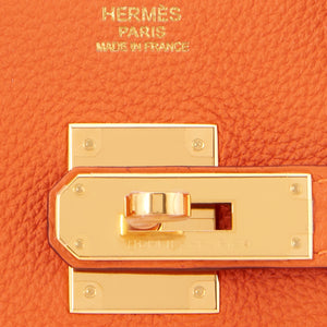 Hermes Orange Birkin 30cm Togo Gold Hardware