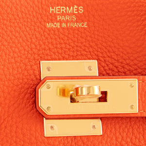 Hermes Orange 35cm Birkin Gold Hardware