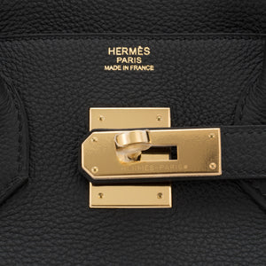 Hermes Plomb Lead Grey Black Togo 30cm Birkin Gold GHW Bag Superb - Chicjoy