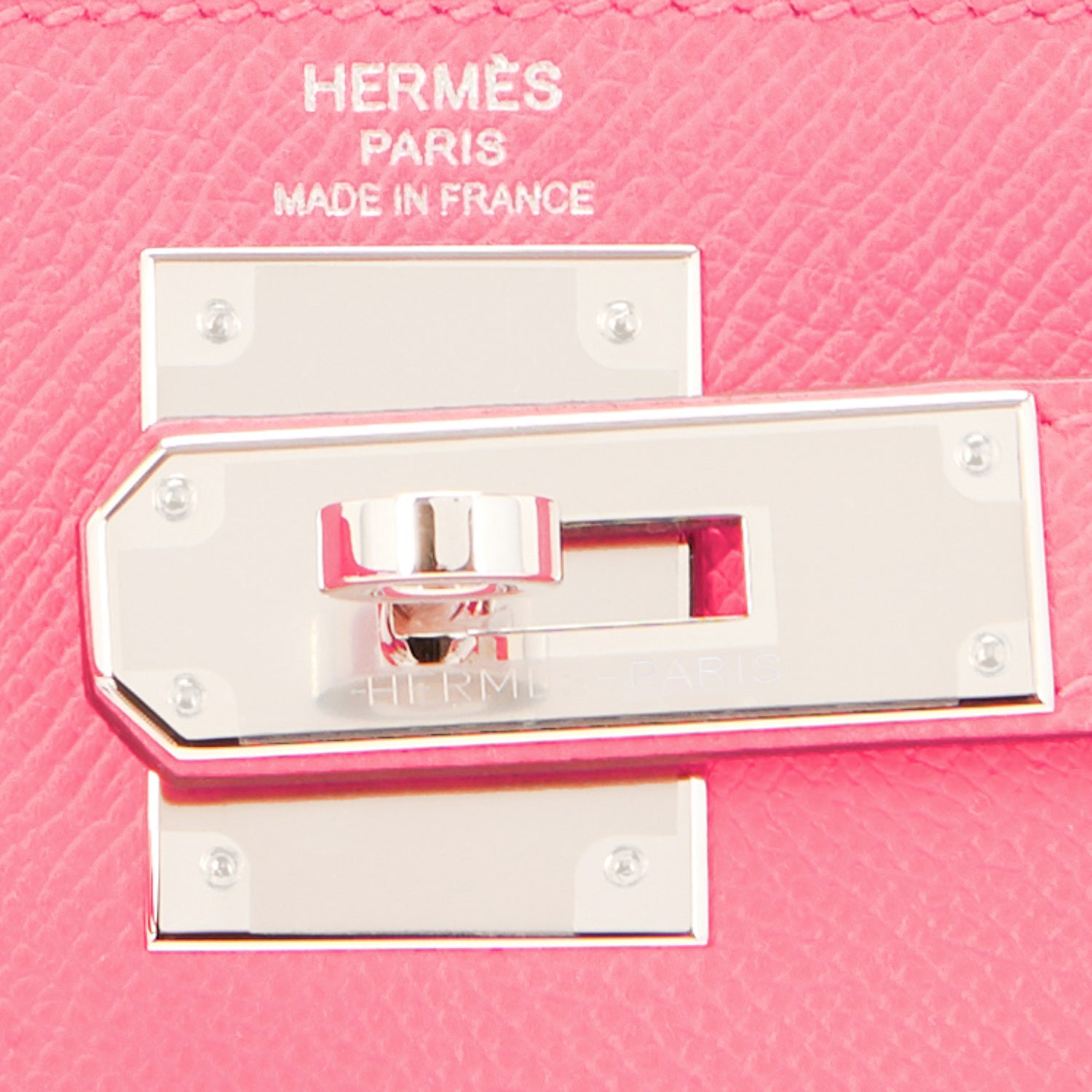 Hermes Rose Confetti Epsom Kelly Pochette Palladium Hardware - Chicjoy