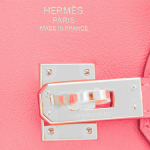 Hermes Rose Eté Birkin 25cm Swift Palladium Hardware