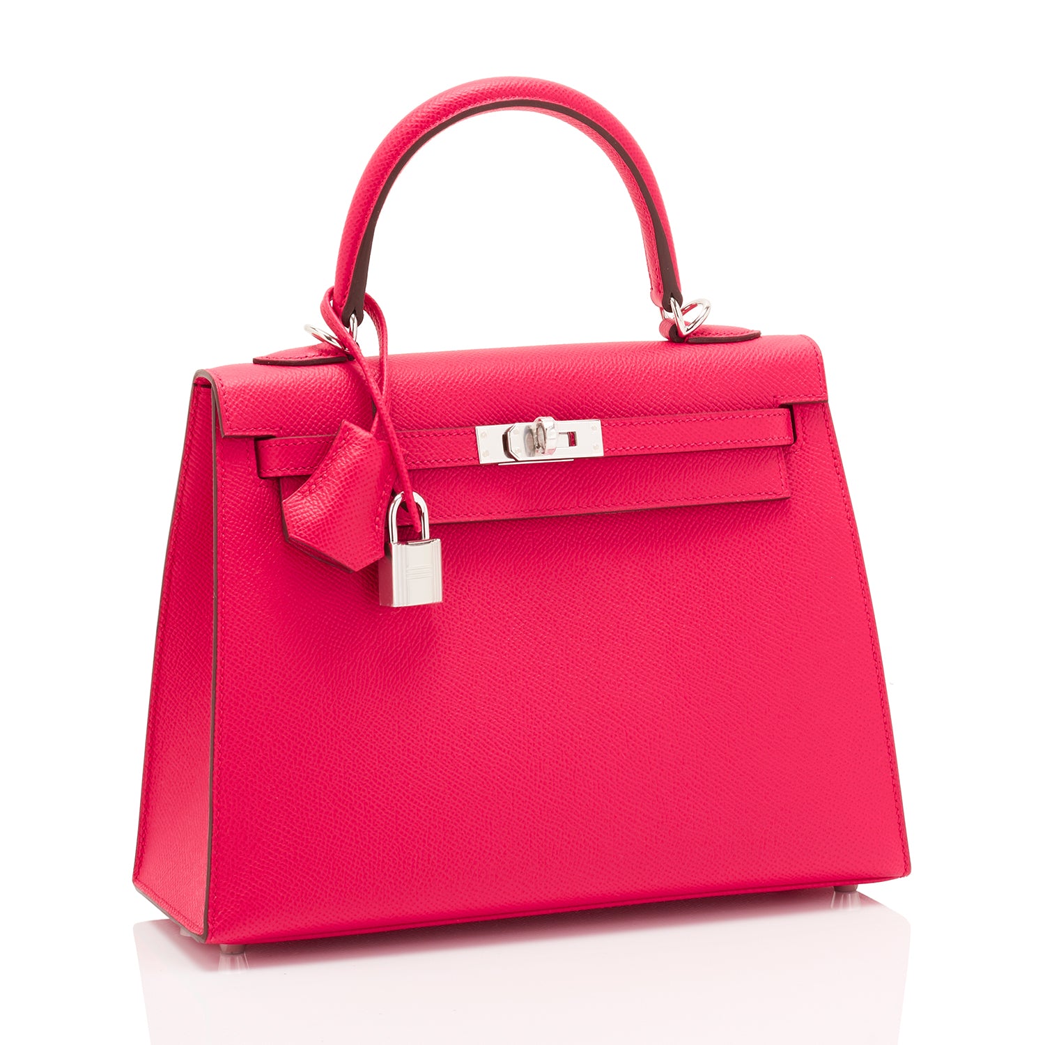 Hermes Kelly 25 Rose Extreme Pink Epsom Sellier Bag Palladium Y Stamp, 2020