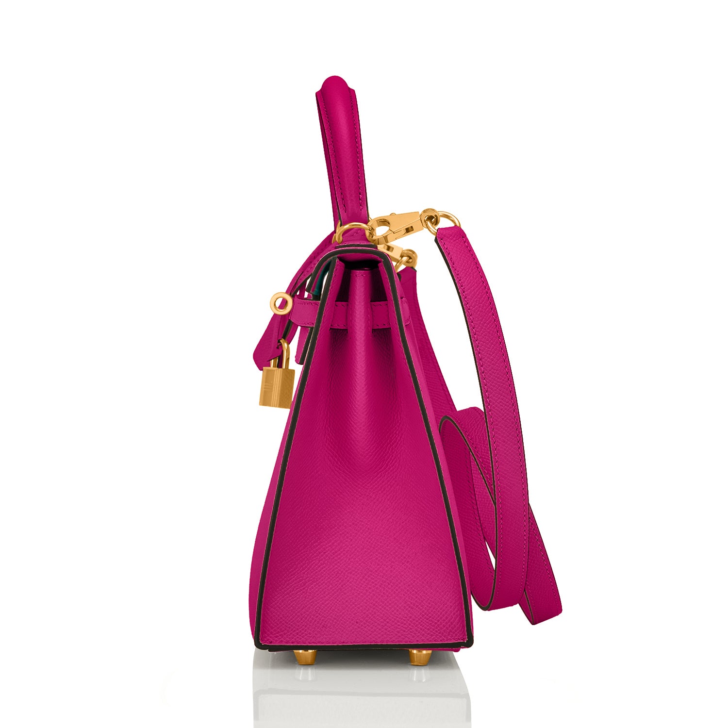 Replica Hermes Kelly Sellier 25 Handmade Bag In Rose Purple Epsom