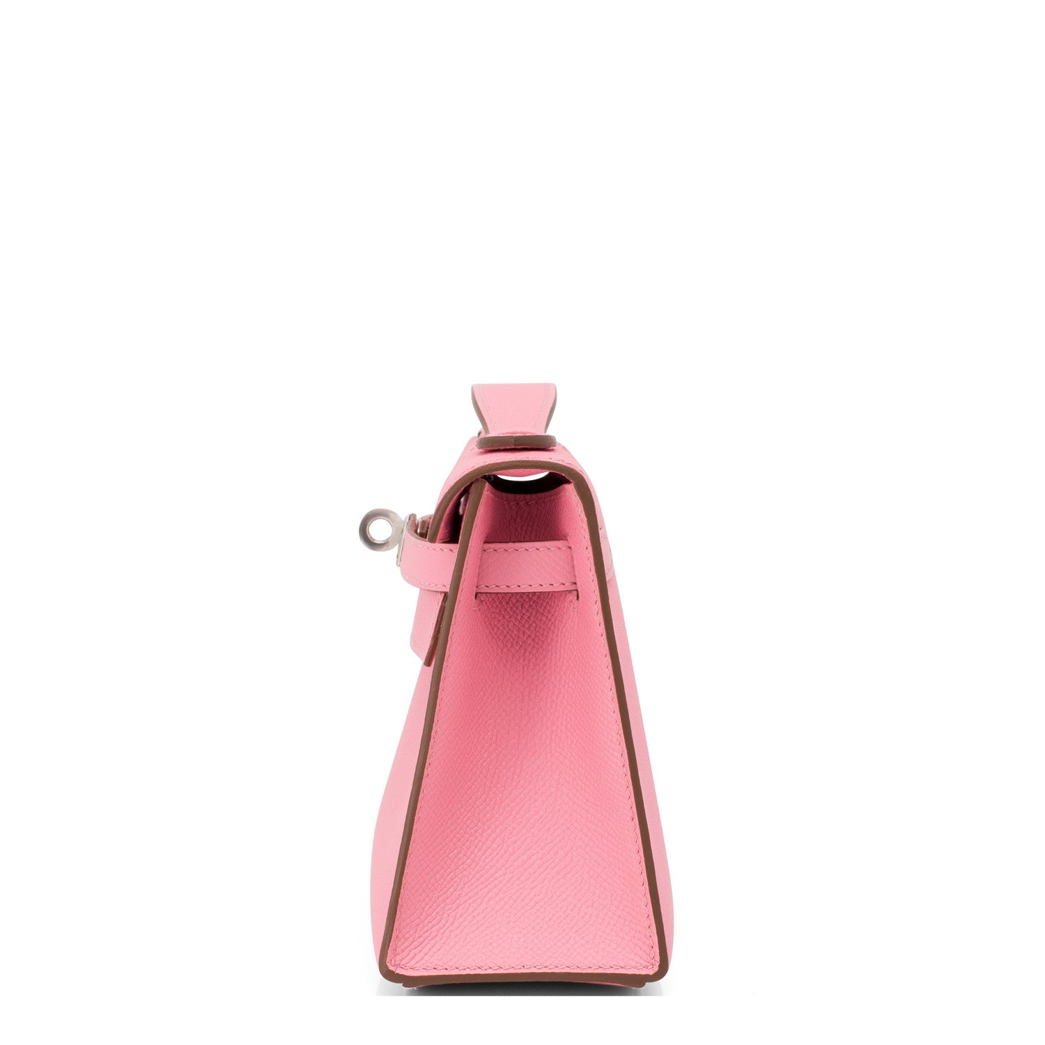 Hermes Pink Swift Leather Palladium Hardware Kelly Pochette Top Handle Bag  Hermes