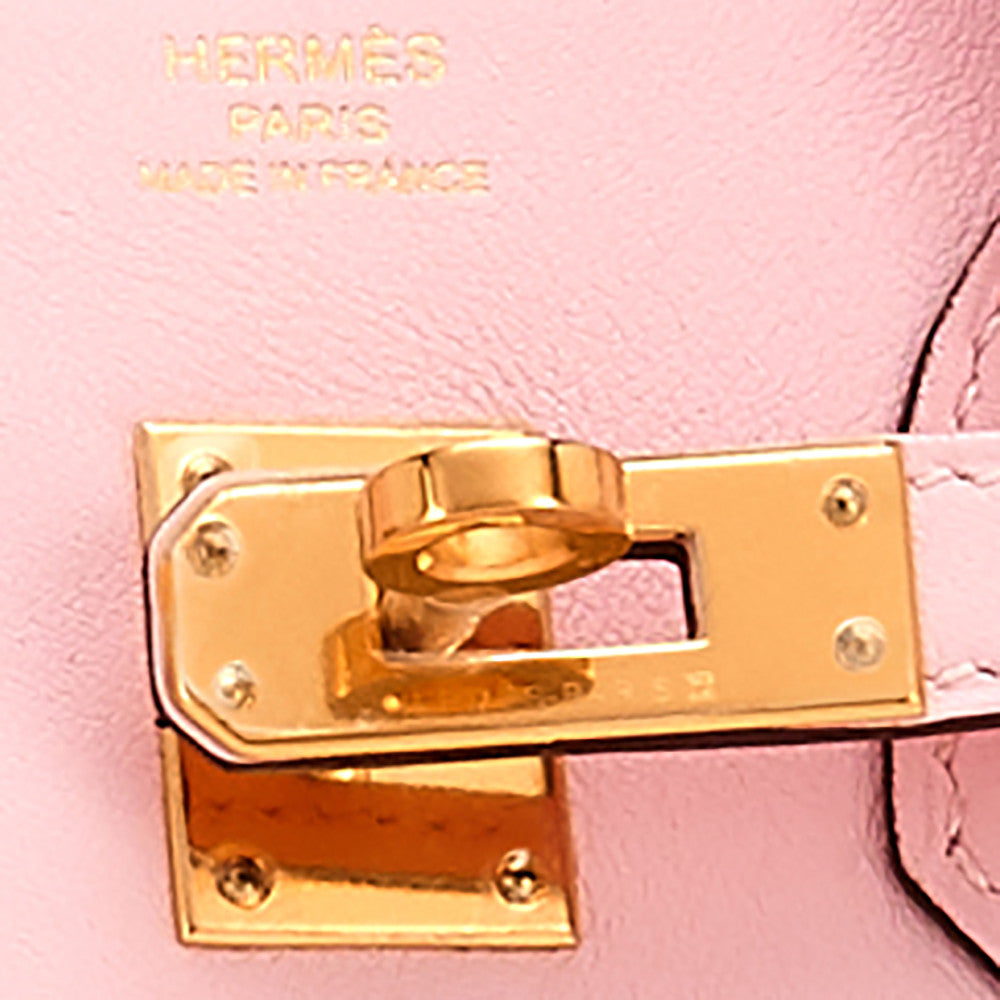 Hermes Rose Sakura 25cm Birkin Baby Swift Gold Hardware - Chicjoy