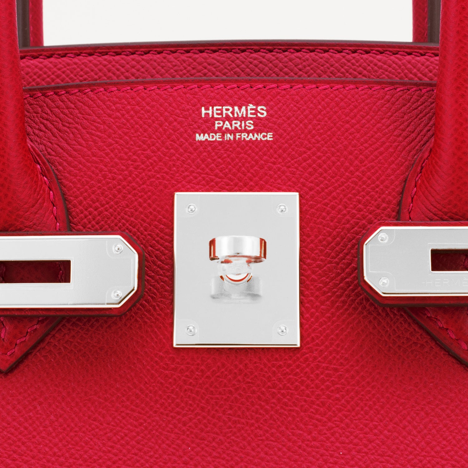 Hermes Rouge Casaque 30cm Birkin Bag Epsom Palladium Hardware - Chicjoy