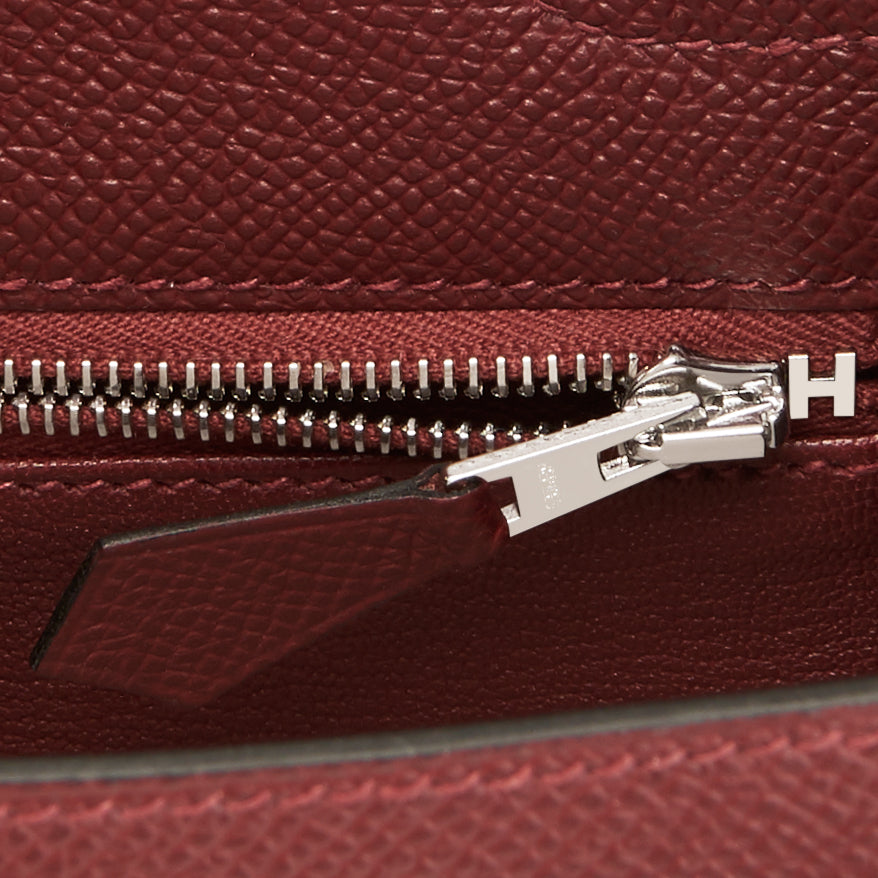 Hermes 25cm Rouge H Epsom Leather Palladium Plated Cherche Midi Bag -  Yoogi's Closet