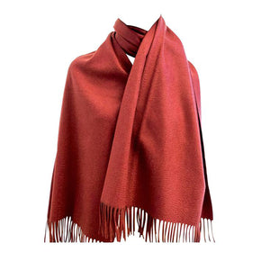 Hermes Rouge H Double Faced Cashmere Stole Scarf Unisex
