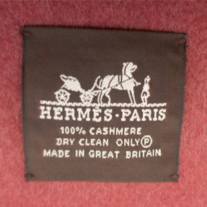 Hermes Rouge H Double Faced Cashmere Stole Scarf Unisex