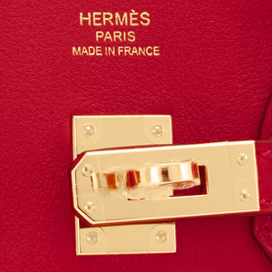 Hermes Birkin 25cm Rouge Piment Swift Red Gold Hardware