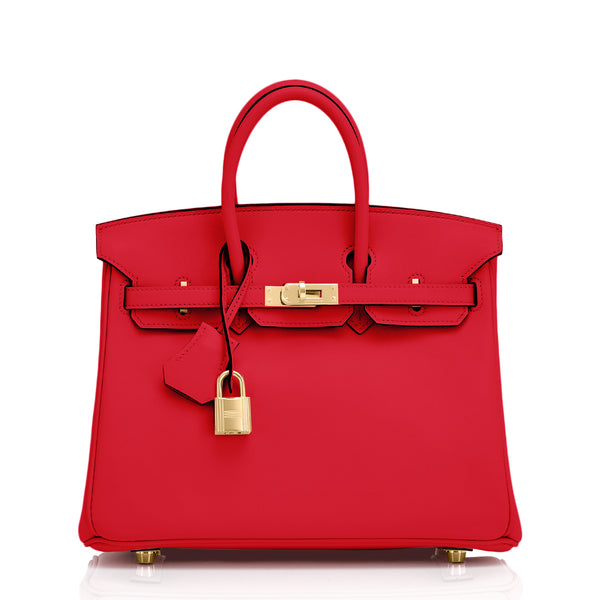 Hermes Birkin Bag 25cm Rouge de Coeur Swift Gold Hardware