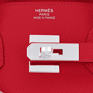 Hermes Rouge de Coeur Birkin 30 Epsom Palladium