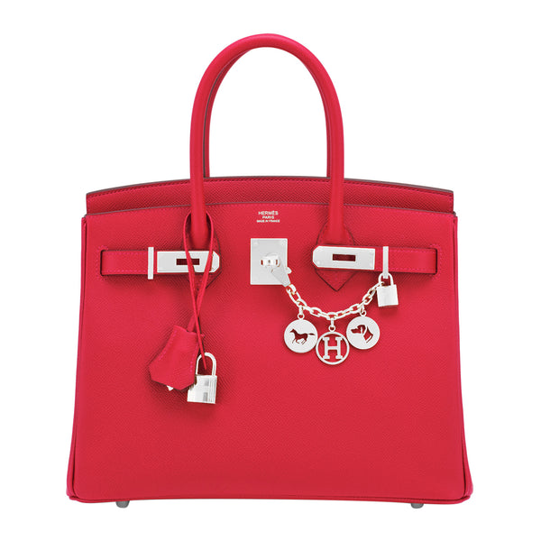 Hermes Rouge de Coeur Birkin 30 Epsom Palladium