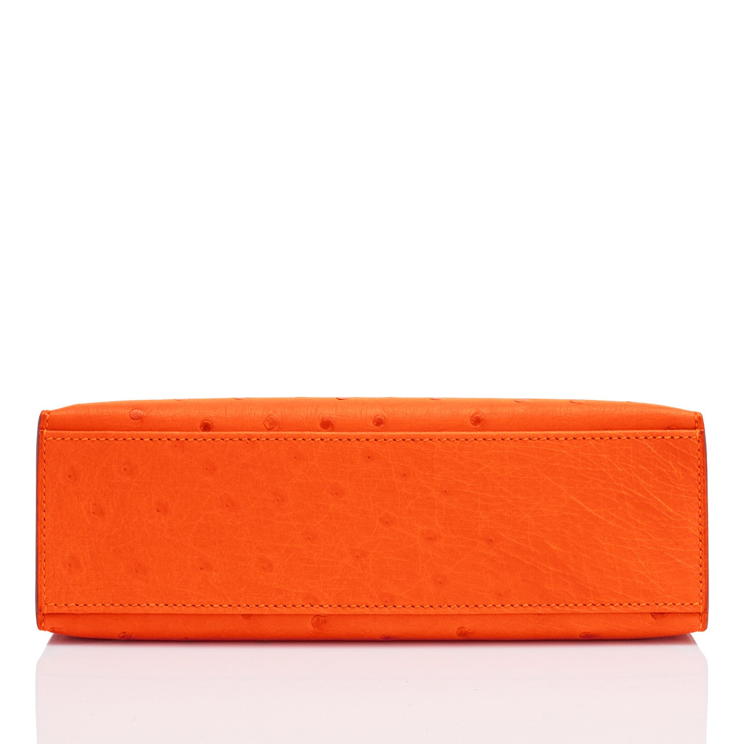 Hermes Mini Kelly Pochette Orange Ostrich Gold Hardware
