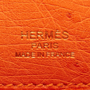 Hermes Tangerine Ostrich Exotic Kelly Pochette Gold Hardware