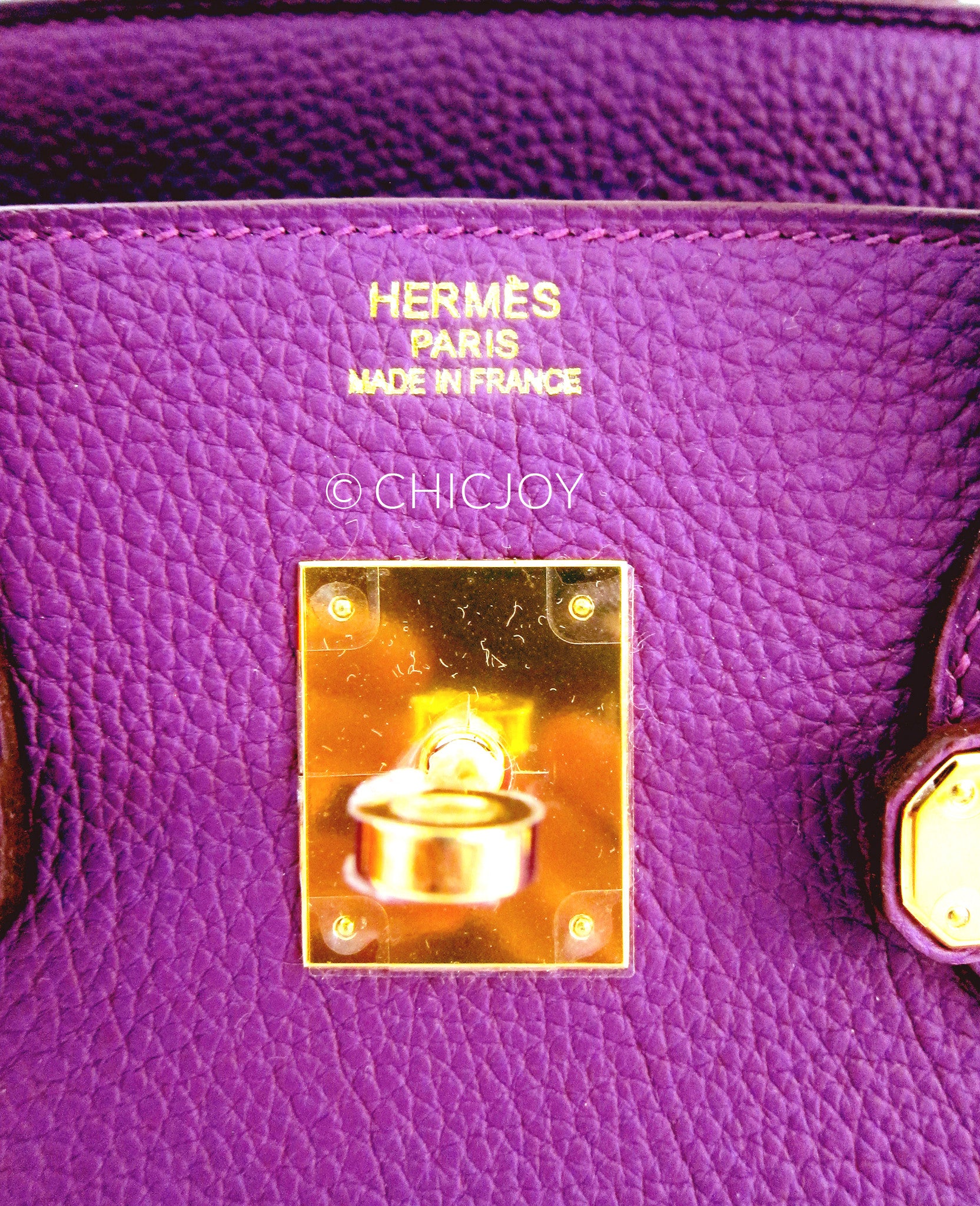 Hermes 32cm Bi-Color Anemone and Blue Hydra Togo Leather Gold