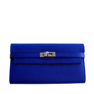 Hermes Blue Electric Epsom Kelly Cut Pochette Clutch Bag - Chicjoy