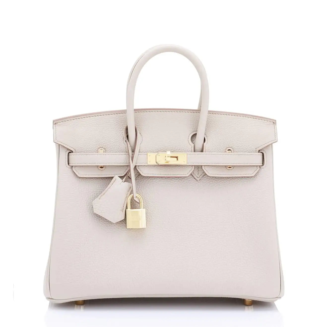 Hermes Beton 25cm Togo Gold Hardware Off White Baby Birkin Bag U Stamp Chicjoy