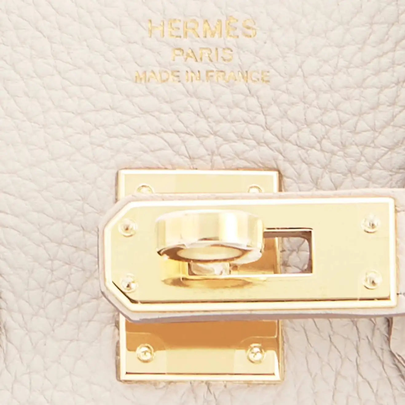 Hermes Craie 25cm Off White Swift Gold Hardware A Stamp Baby