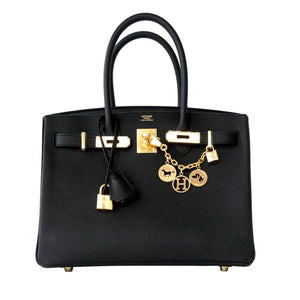 Hermes Black 30cm Birkin Epsom Gold Hardware GHW Satchel Bag Sophisticated