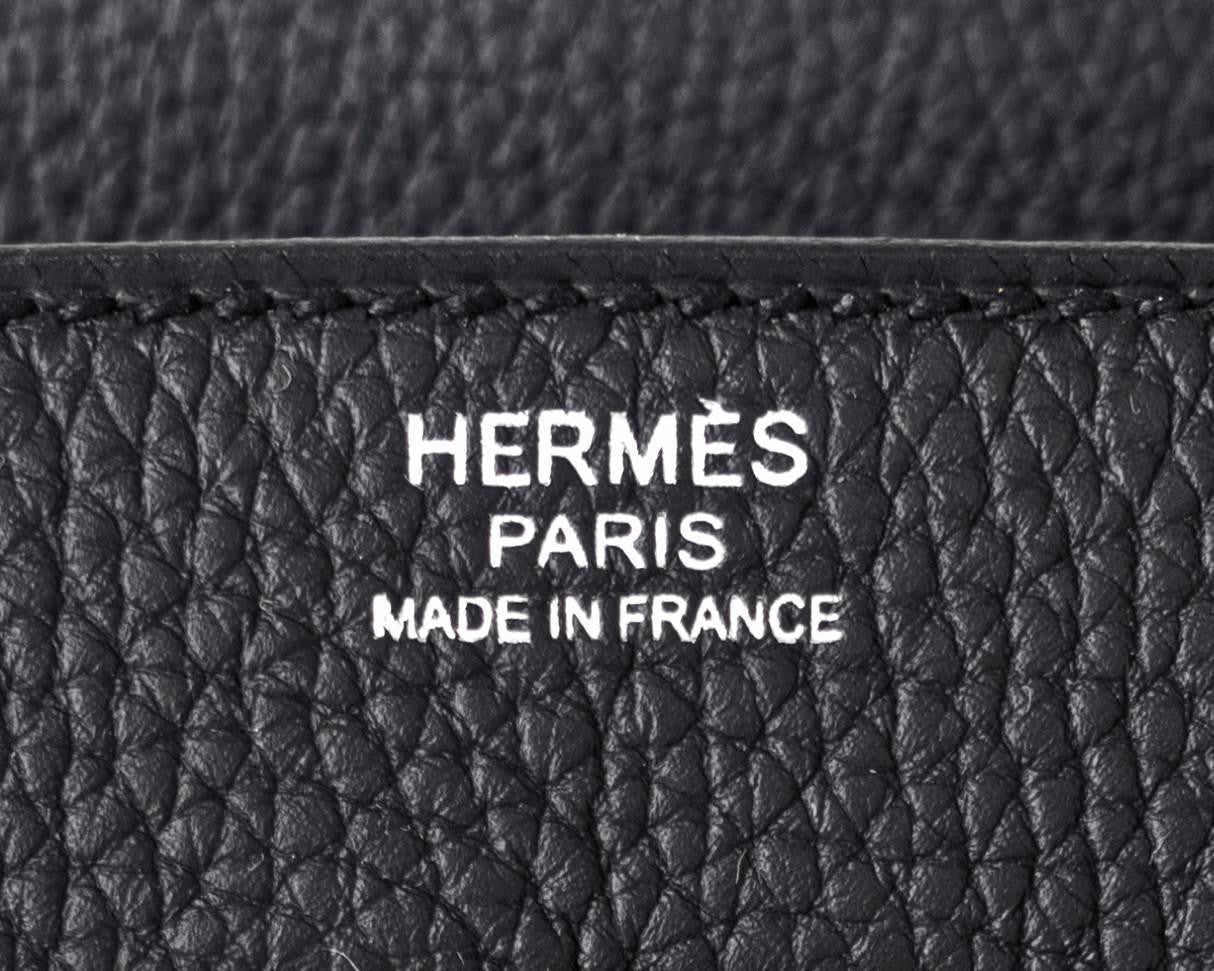Hermes 38cm Black Togo Leather Palladium Plated Sac a Depeches Briefcase Bag  - Yoogi's Closet