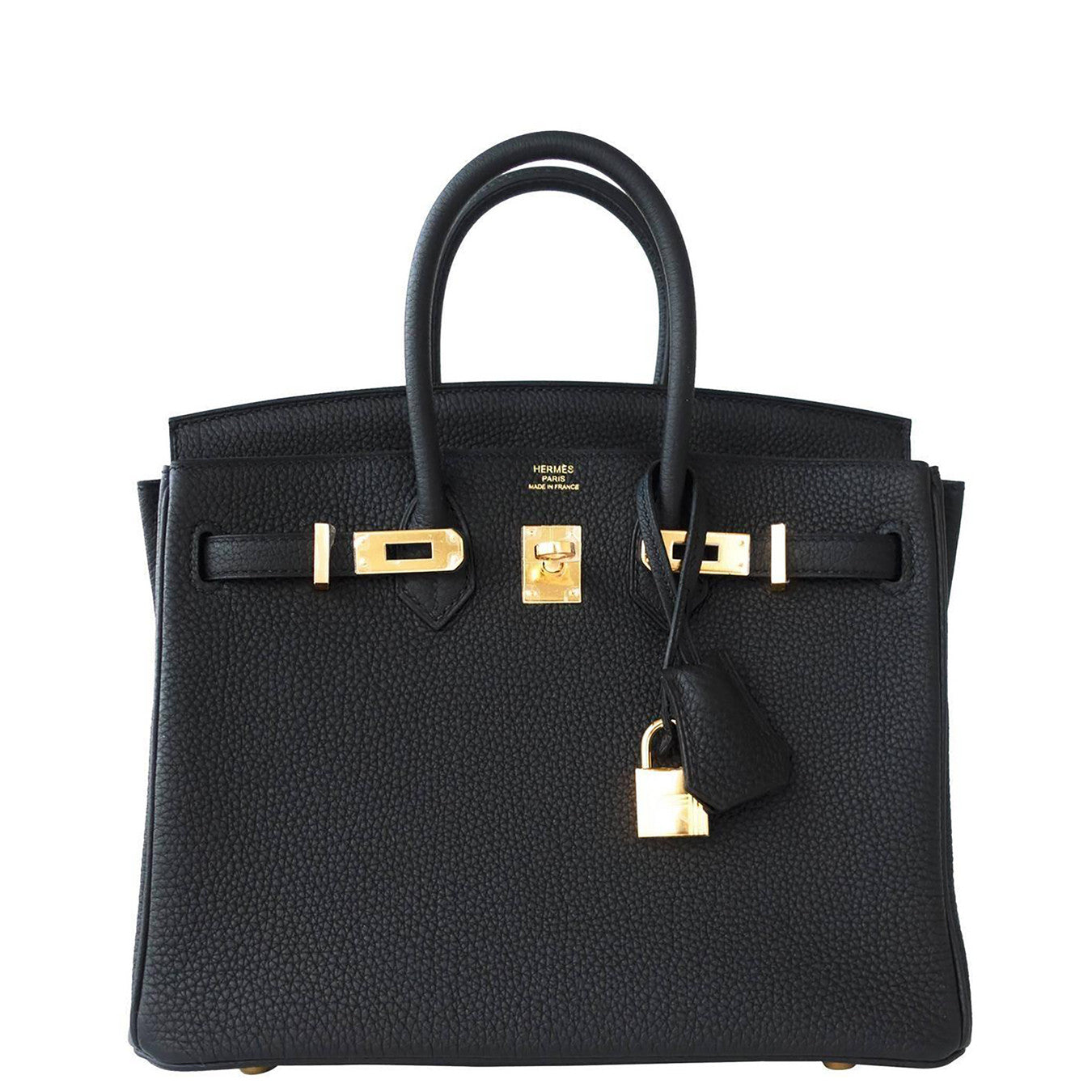 Hermes Black Baby Birkin 25cm Togo Gold GHW Satchel Jewel