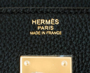 Hermes Black 30cm Birkin Togo Gold Hardware