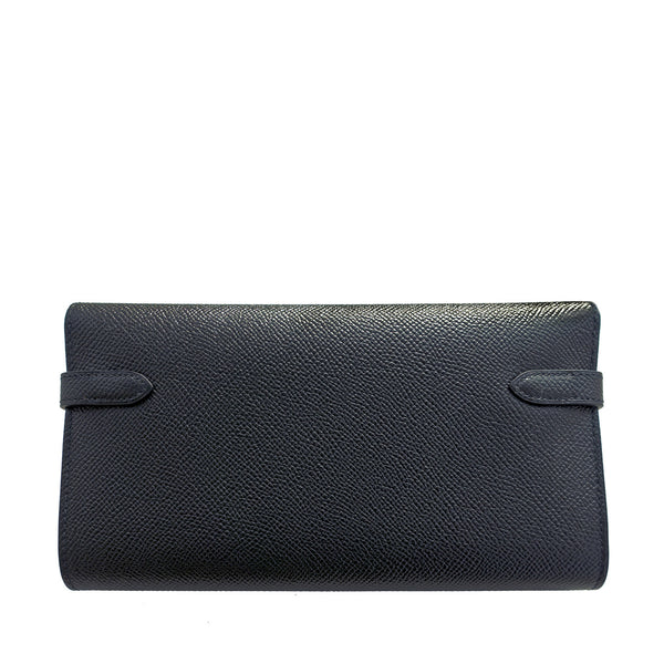 Hermes Blue Electric Epsom Kelly Long Wallet PHW Adore - Chicjoy