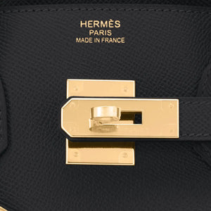 Hermes Birkin 30cm Black Epsom Gold Hardware Bag U Stamp, 2022