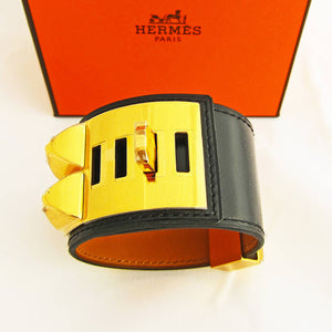 Hermes Black Box CDC Collier de Chien S Gold Hardware GHW