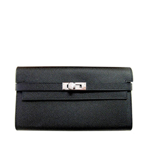 Hermes Black Epsom Kelly Long Wallet PHW Most Requested