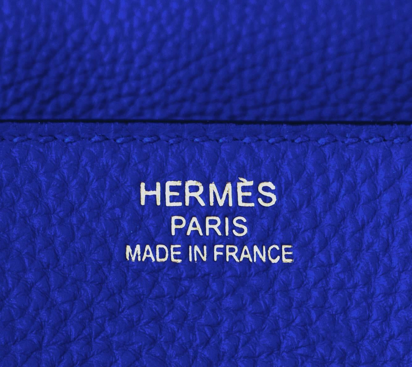 Hermes Blue Electric 30cm Togo Birkin Gold GHW Satchel Bag Spectacular -  Chicjoy