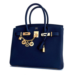 Hermes Birkin Bag 30cm Rich Blue Nuit Togo Gold Hardware