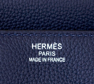 Hermes Navy Blue Nuit Togo 35cm Birkin Palladium Hardware