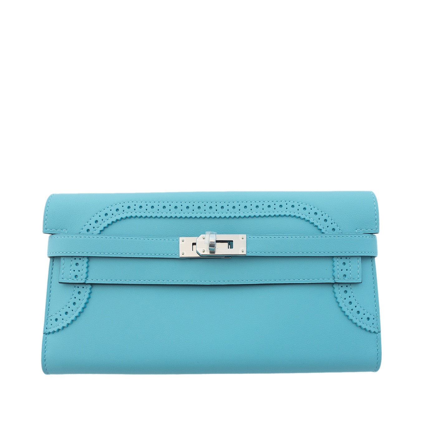 Hermes Limited Edition Blue Atoll Ghillies Swift Kelly Wallet