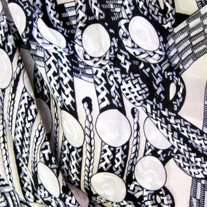 Hermes Brandebourgs Black White Cashmere Silk Shawl