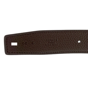 Hermes Chocolate Brown Black Unisex Reversible Constance Gold Belt Kit 32mm 90cm