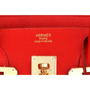 Hermes Capucine Red-Orange 35cm Togo Birkin Gold GHW Tote Bag Gorgeous!