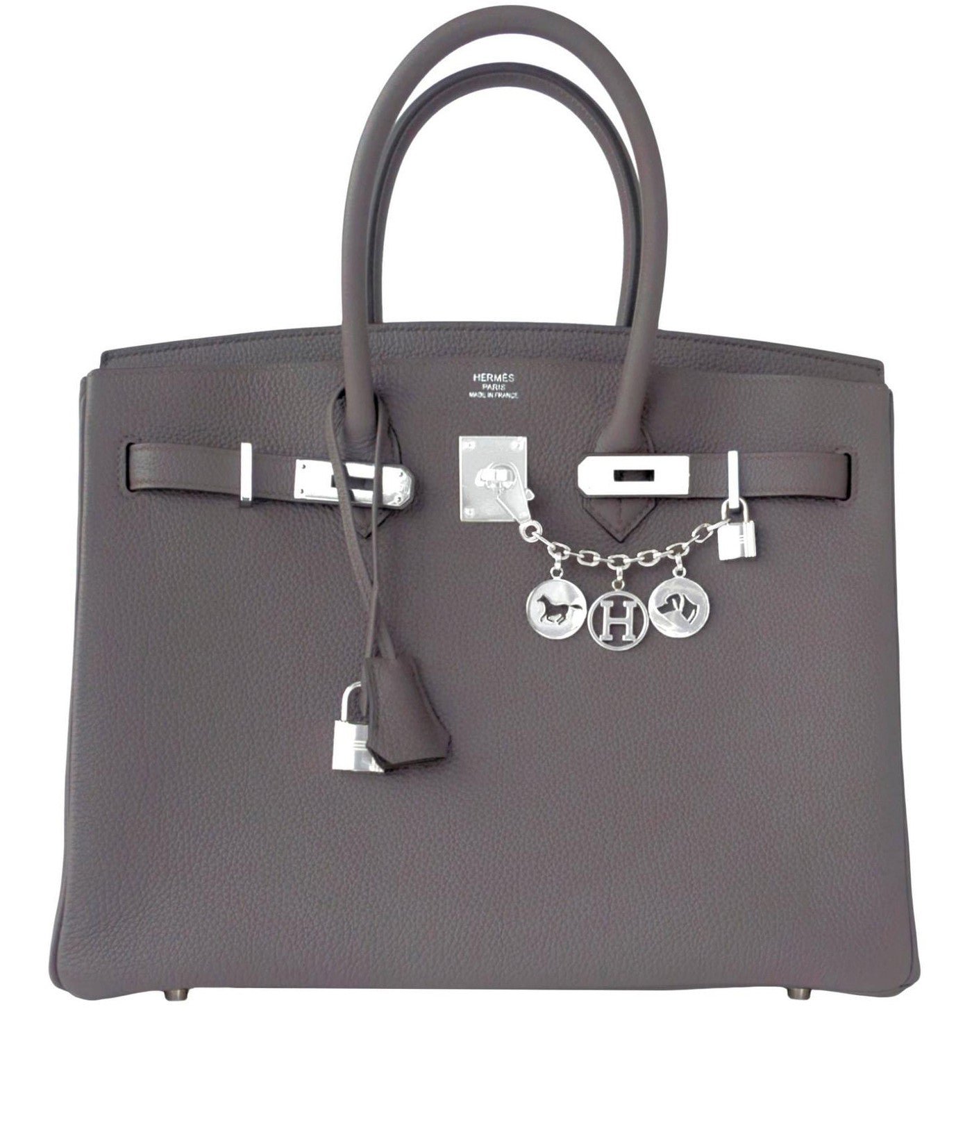 Hermes Etain Togo 35cm Birkin Palladium Hardware X Stamp