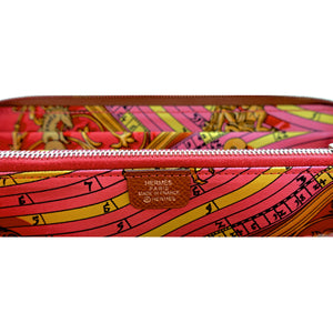 Hermes Cognac Gold Brown Rose Jaipur Astrologie Nouvelle Silk-In Wallet Gift!
