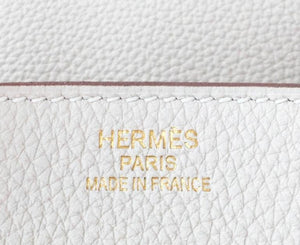 Hermes Craie Chalk 35cm Togo Birkin Gold GHW Tote Bag Chic