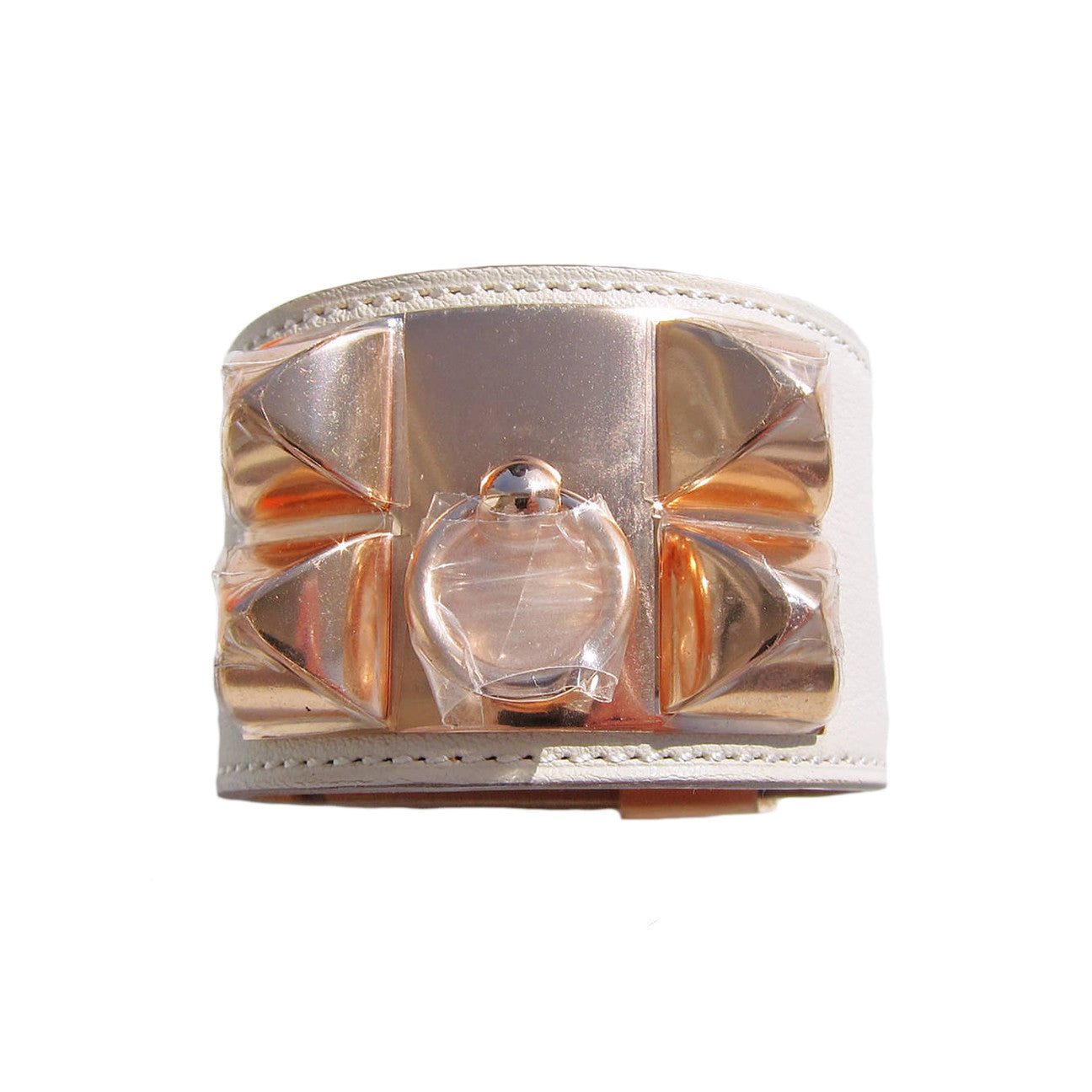 Hermes Craie Swift Leather Rose Gold Plated Collier de Chien