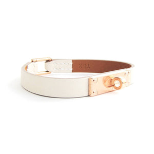 Hermes Craie Swift Rose Gold Micro Kelly Leather Bracelet Medium